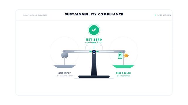 Sustainability Compliance Infographic Balancing Renewable Solar Power Energy
