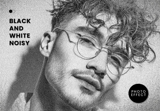 Black And White Noisy Photo Effect