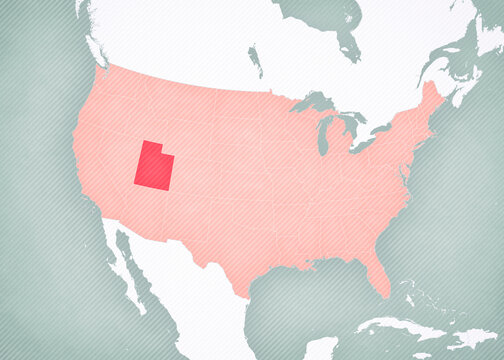 Map of United States of America - Utah