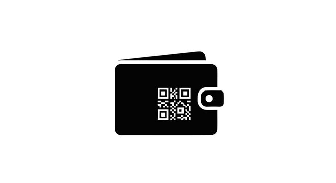 Black wallet with QR code.