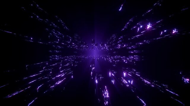 Neon purple Sci-fi 3d render futuristic technology background animation 4k seamless looping backdrop