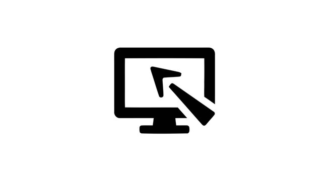 Cursor clicking on computer monitor.
