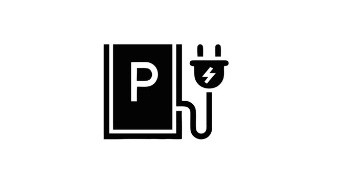 Electric vehicle charging station logo symbol.