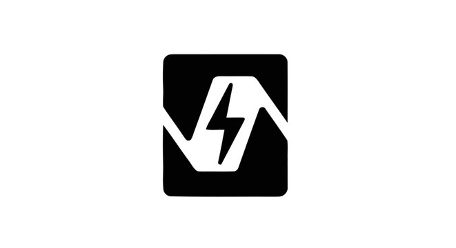 Electricity symbol on black background.