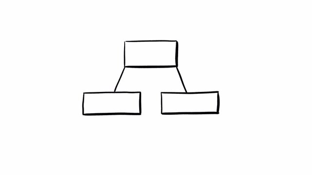 Hand drawn infographic flowchart element set with empty schema diagrams organization charts and checklists