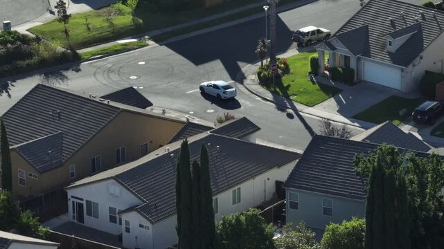 Suburban Community of Elk Grove California Drone Aerial View