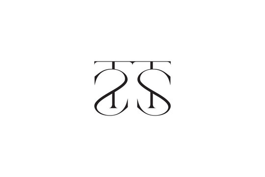 Elegant TS Monogram Logo, Symmetrical Serif Letters with Flowing Curves for Modern Premium Brand Identity