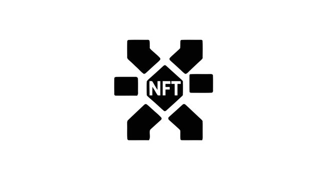 NFT Non Fungible Token Logo Design.