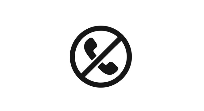 No Phone Symbol Sign Icon.