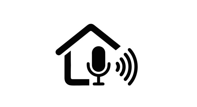 Smart Home Voice Assistant Microphone Icon.