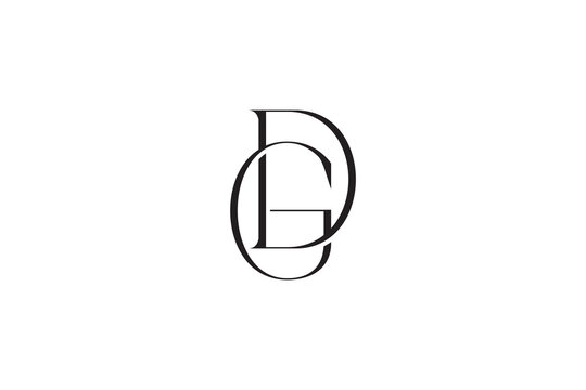 Elegant DG Monogram Logo Design, Interwoven Serif Initials, Minimalist Black Modern Branding Identity Artwork
