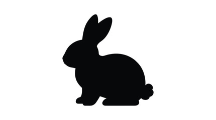 Fototapeta premium Rabbit silhouette against a white background silhouette