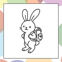 Obraz premium Magical Unicorn Cartoon Outline Vector 