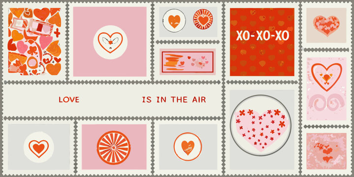 valentine s day postage stamps a collection of romantic designs