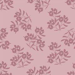 Vintage seamless floral pattern. Liberty style background of small mauve and lilac flowers. Small flowers scattered over a white background. Stock vector for printing on surfaces. Realistic flowers.  © YULIA