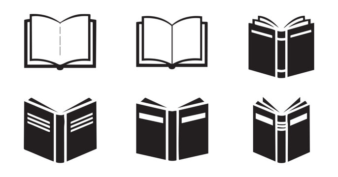 Set of book icon vector illustration isolated on transparent background.