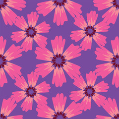 Vintage seamless floral pattern. Liberty style background of small mauve and lilac flowers. Small flowers scattered over a white background. Stock vector for printing on surfaces. Realistic flowers.  © YULIA
