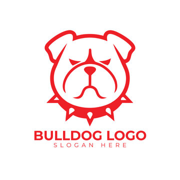 Bulldog logo vector design template in isolated white background