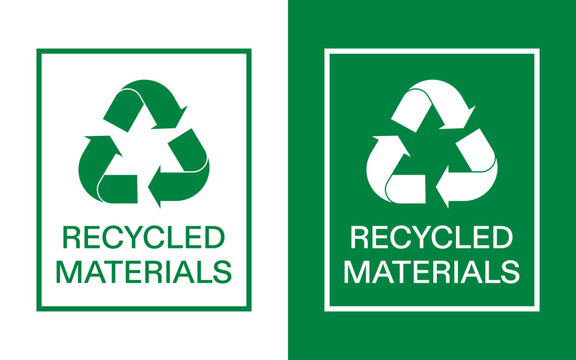 Recycled materials green symbol vector icon SVG.