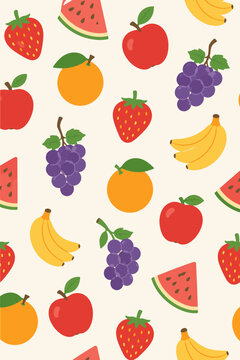 fruit pattern vector, fruit vector, gift wrap