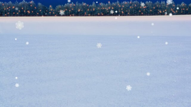 雪原と降る雪