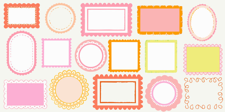 decorative frames collection colorful vector illustration with white background