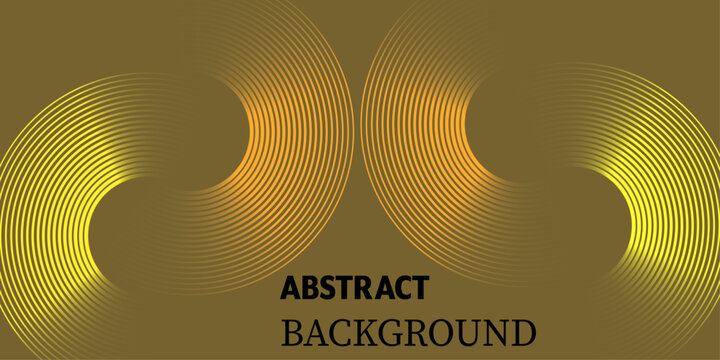 Golden abstract background with concentric lines modern graphic design element