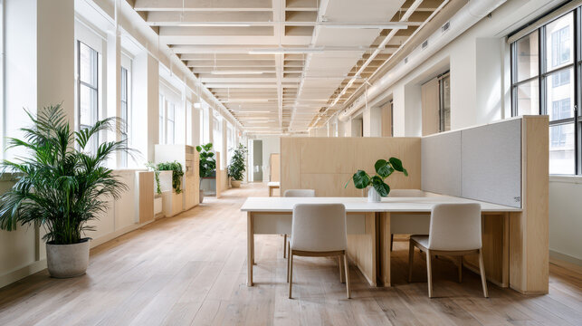 Minimalist Workspace Mockup with Flexible Seating