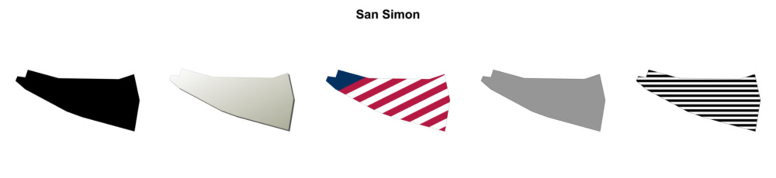 San Simon (Arizona) blank outline map
