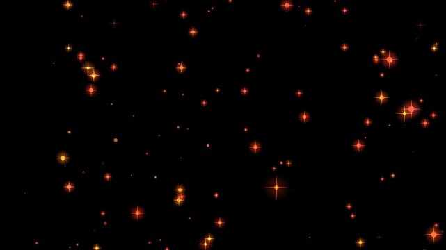 Glittering particle background with white dots resembling stars in the night sky, elegant night show glitter star, Twinkling stars seamless loop background animation with starry night in 4K resolution