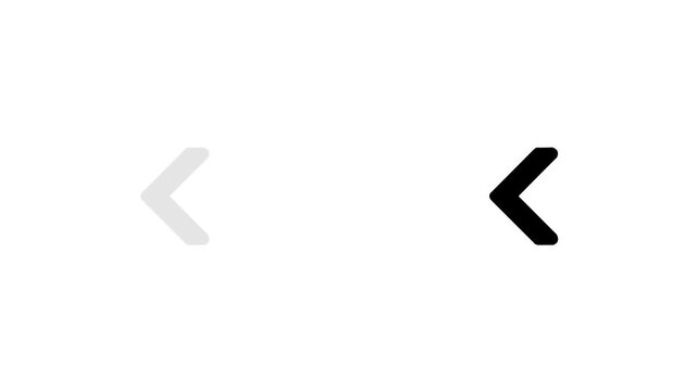Minimalist left arrow animation, ui navigation symbol for web and app interface