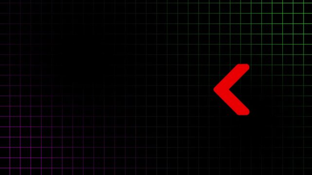 Red arrow pointer moving on digital grid background, with gradient glow, direction navigation