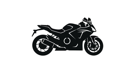 Obraz premium Black motorcycle silhouette against a white background a side view of a sport bike silhouette