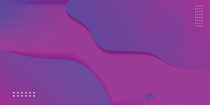 Abstract liquid fluid gradient background with dynamic wavy shapes, papercut layers, and geometric dot patterns. Modern neon purple and fuchsia backdrop for creative graphic design