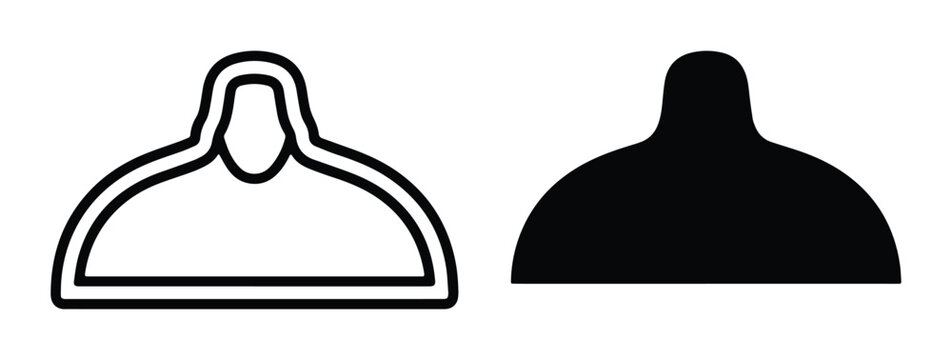 Baby bottle nipple icons, outline and solid silhouette, infant feeding symbol, baby care concept, simple clean design