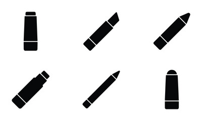 Obraz premium Black Marker Icons, Drawing Tools, Art Supplies, Writing Instruments, Graphic Design Elements, Vector Set