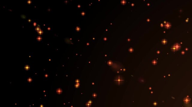 Glittering stars particle background with Light ray effect in the night sky, elegant night show glitter star, Night starry skies with twinkling stars motion background in 4K resolution