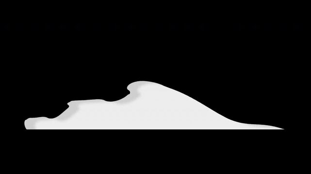 2D cartoon smoke puff loop animation on alpha channel. White stylized dust trail, steam fog, or explosion gas effect loop element for motion graphics
