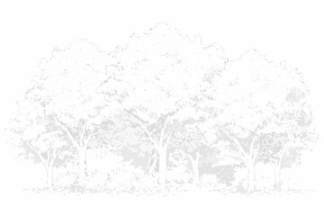 Fototapeta premium pointillist forest scene detailed trees in a dotted style