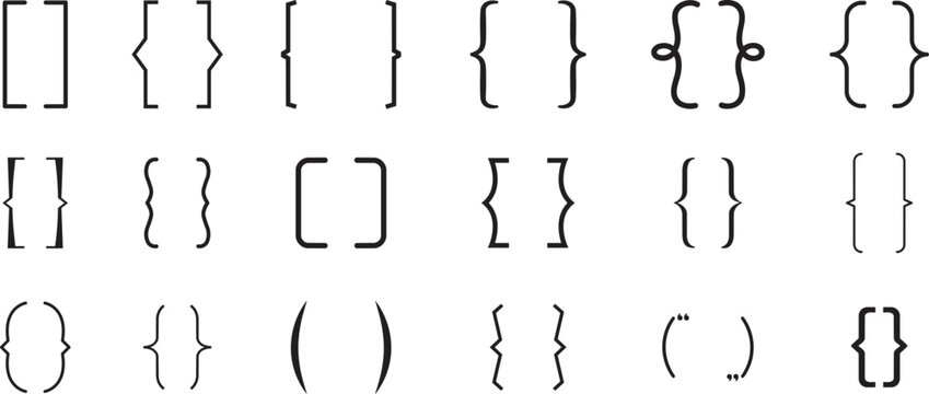 Punctuation Marks Collection: A clean graphic collection of various punctuation marks including brackets, braces, and parentheses, presented in a neat grid formation.png