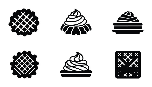 Dessert Icons Set, Sweet Pastry Vector Graphics, Baked Goods Collection, Delicious Treat Illustrations