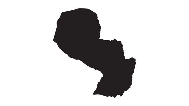 Paraguay country map silhouette a minimalist black vector illustration isolated on white perfect for geography travel and educational designs