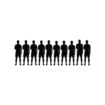 National anthem football lineup silhouette icon