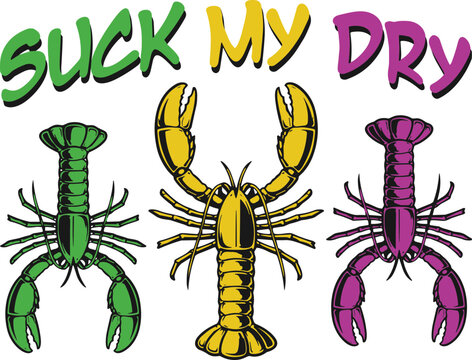 Mardi Gras crawfish clipart, Crawfish boil svg design