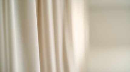 Obraz premium Cream interior with soft vertical curtain accents in modern building design