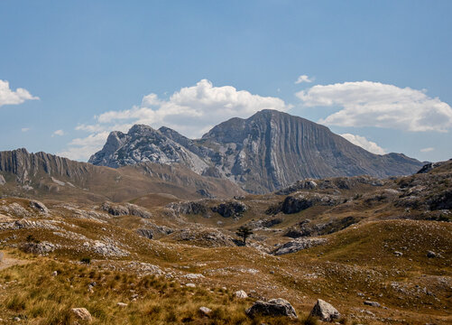 An unusual mountain peak called Prutas on Mount Durmitor in Montenegro