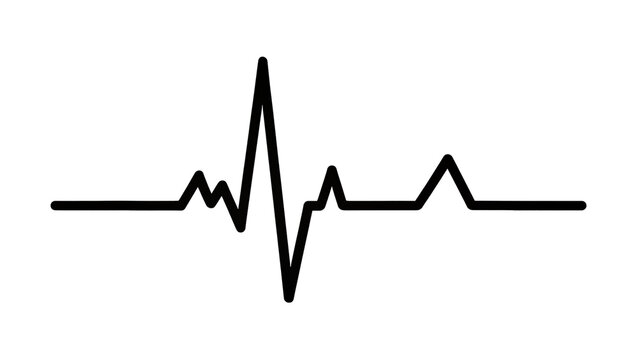 Isolated medical heartbeat pulse line graphic illustrating vital signs and health concept
