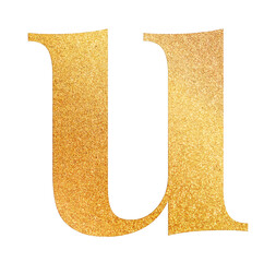 Letter u png gold foil alphabet, transparent background © Rawpixel.com