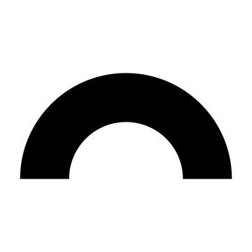 PNG Black semicircle geometric shape element on transparent background