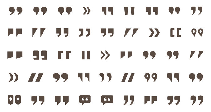 Set of quote mark, quotes icon vector sign design. Deep blue quote icon set.